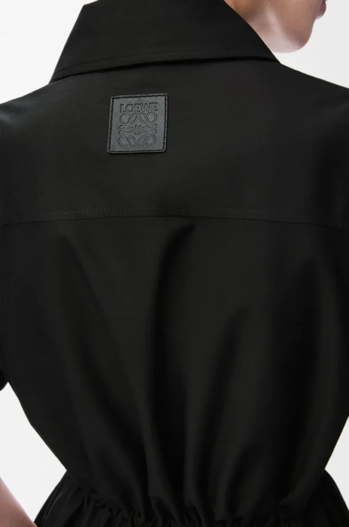 Abito a maniche corte in cotone e seta Nero Abito a maniche corte in cotone e seta Nero