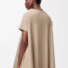 Abito a trapezio in misto cotone Beige