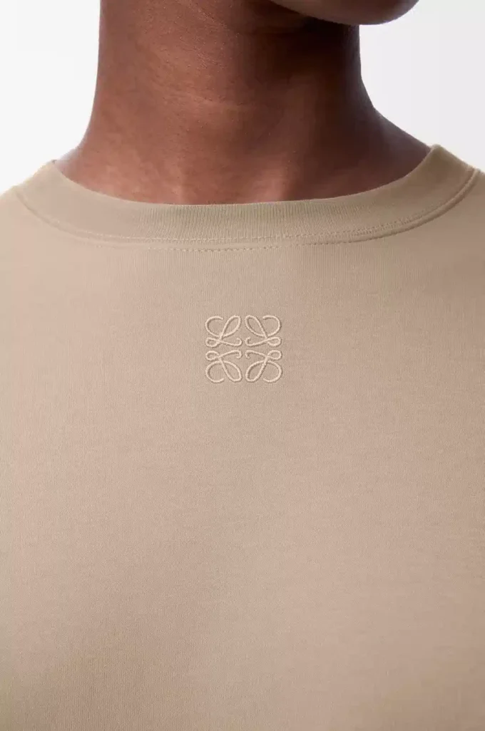 Abito a trapezio in misto cotone Beige