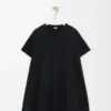 Abito a trapezio in misto cotone Nero