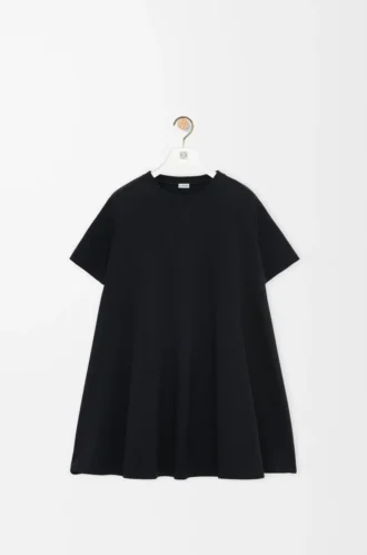 Abito a trapezio in misto cotone Nero
