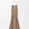 Abito avvolgente in cotone Beige