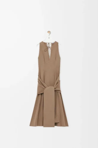 Abito avvolgente in cotone Beige