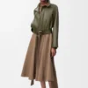 Abito avvolgente in cotone Beige