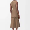 Abito avvolgente in cotone Beige