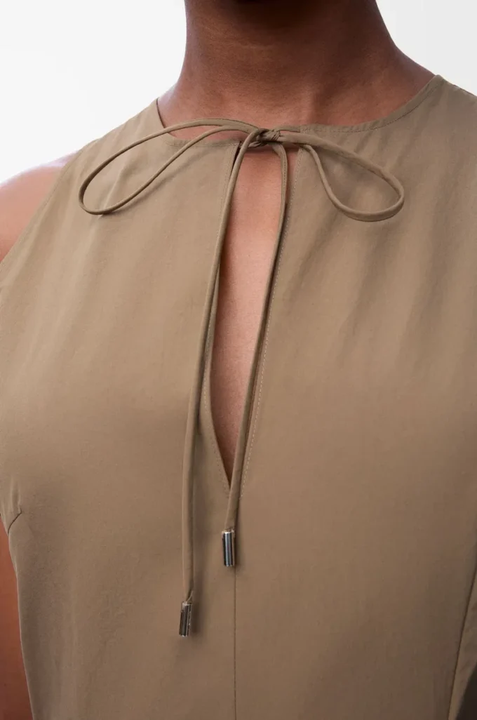 Abito avvolgente in cotone Beige