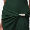 Abito canotta in cotone verde scuro