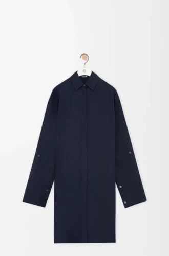 Abito chemisier in cotone blu navy
