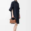 Abito chemisier in cotone blu navy
