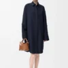 Abito chemisier in cotone blu navy