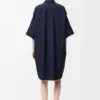 Abito chemisier in cotone blu navy