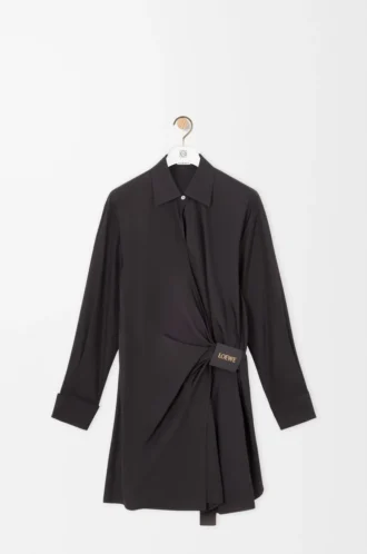 Abito chemisier in cotone Nero