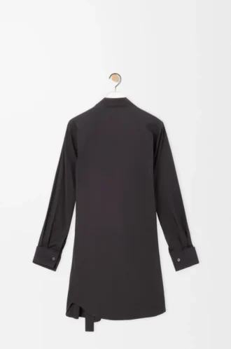 Abito chemisier in cotone Nero