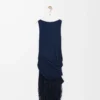 Abito decorato in viscosa blu navy