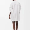 Abito drappeggiato in cotone bianco