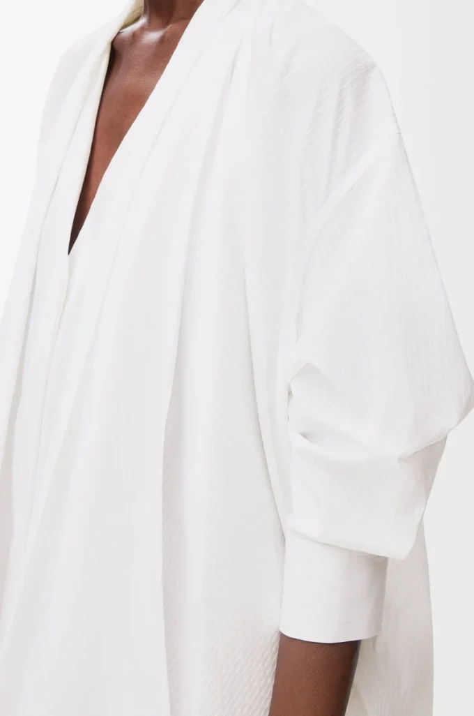 Abito drappeggiato in cotone bianco