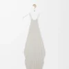Abito drappeggiato in seta bianco Abito drappeggiato in seta bianco