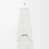 Abito drappeggiato in seta bianco