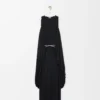 Abito drappeggiato in seta nero