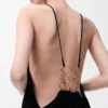 Abito drappeggiato in seta nero