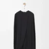 Abito drappeggiato in viscosa Nero Abito drappeggiato in viscosa Nero