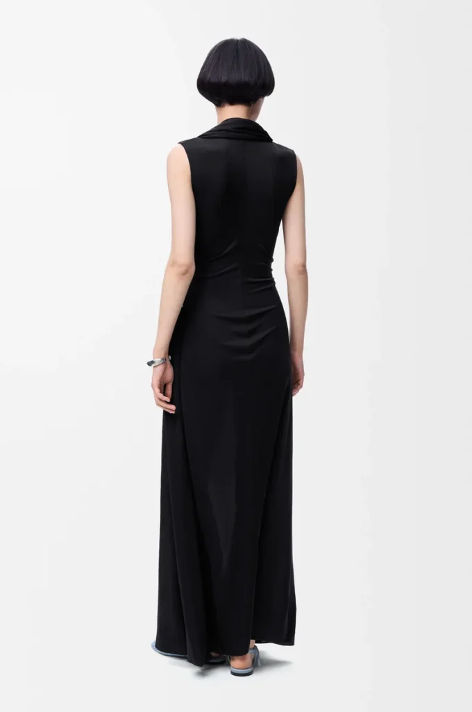 Abito flamenco in seta Nero