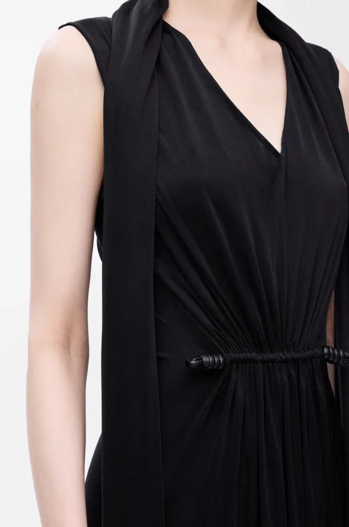 Abito flamenco in seta Nero
