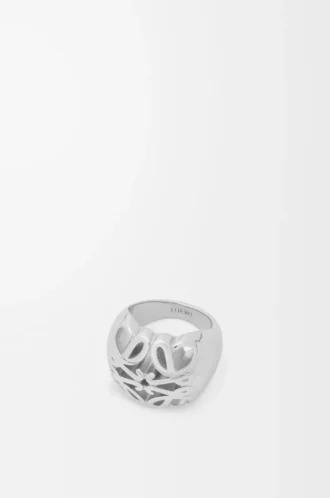 Anello con sigillo Anagram Bombé in argento sterling Argento