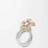 Anello Flor in argento sterling e cristalli Giallo/Argento Anello Flor in argento sterling e cristalli Giallo/Argento