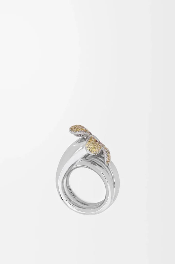 Anello Flor in argento sterling e cristalli Giallo/Argento Anello Flor in argento sterling e cristalli Giallo/Argento