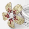 Anello Flor in argento sterling e cristalli Giallo/Argento Anello Flor in argento sterling e cristalli Giallo/Argento