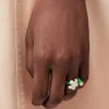 Anello Flor in argento sterling e smalto Oro/Bianco