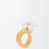 Anello Flor in argento sterling e smalto Oro/Bianco
