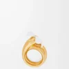 Anello Flor in argento sterling e smalto Oro/Bianco