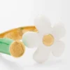 Anello Flor in argento sterling e smalto Oro/Bianco