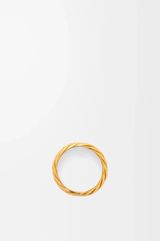 Anello intrecciato in argento sterling Oro Anello intrecciato in argento sterling Oro