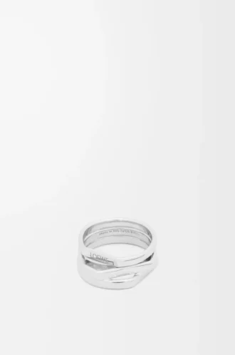 Anello sovrapposto in argento sterling Argento
