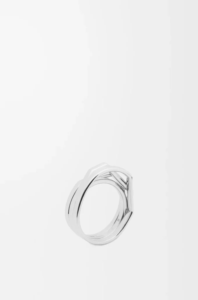 Anello sovrapposto in argento sterling Argento Anello sovrapposto in argento sterling Argento