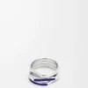 Anello sovrapposto in argento sterling e smalto Argento/Blu Anello sovrapposto in argento sterling e smalto Argento/Blu