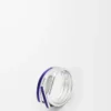 Anello sovrapposto in argento sterling e smalto Argento/Blu Anello sovrapposto in argento sterling e smalto Argento/Blu