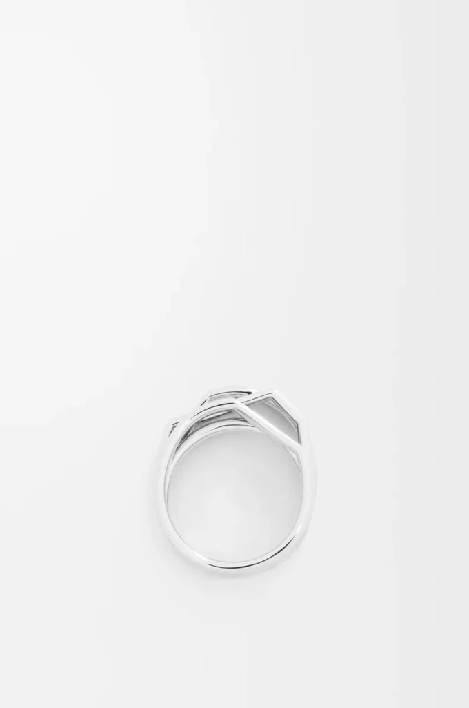 Anello sovrapposto in argento sterling e smalto Argento/Blu Anello sovrapposto in argento sterling e smalto Argento/Blu
