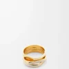 Anello sovrapposto in argento sterling e smalto Oro/Avorio Anello sovrapposto in argento sterling e smalto Oro/Avorio