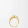 Anello sovrapposto in argento sterling e smalto Oro/Avorio Anello sovrapposto in argento sterling e smalto Oro/Avorio