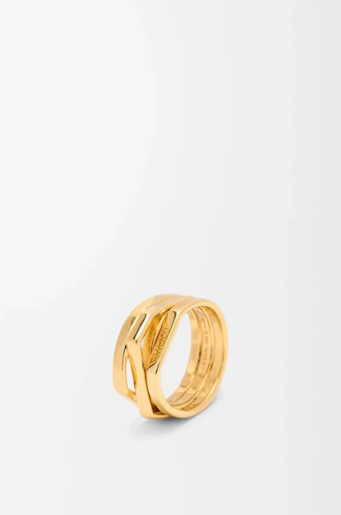 Anello sovrapposto in argento sterling Oro Anello sovrapposto in argento sterling Oro