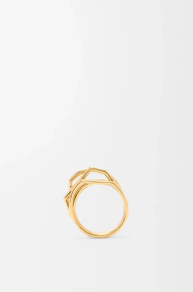 Anello sovrapposto in argento sterling Oro Anello sovrapposto in argento sterling Oro
