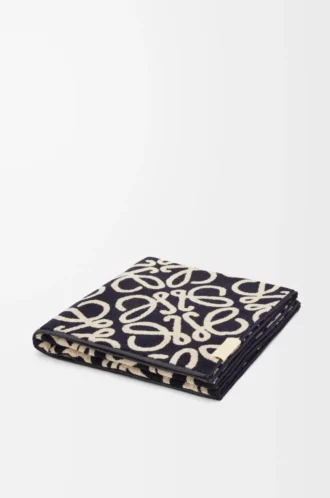 Asciugamano in cotone Blu navy/Beige