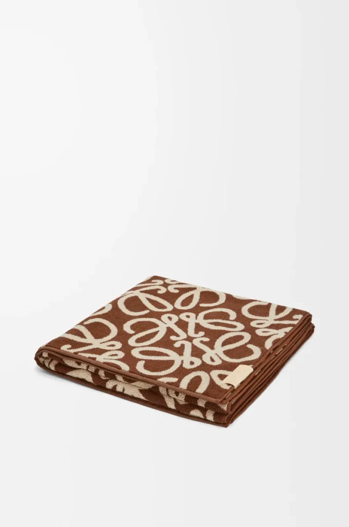 Asciugamano in cotone marrone/beige Asciugamano in cotone marrone/beige