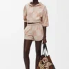 Asciugamano in cotone marrone/beige Asciugamano in cotone marrone/beige