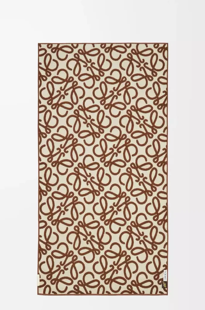 Asciugamano in cotone marrone/beige Asciugamano in cotone marrone/beige