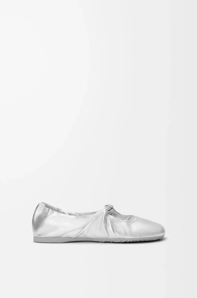 Ballerina Pebble Soft in nappa laminata argento Ballerina Pebble Soft in nappa laminata argento